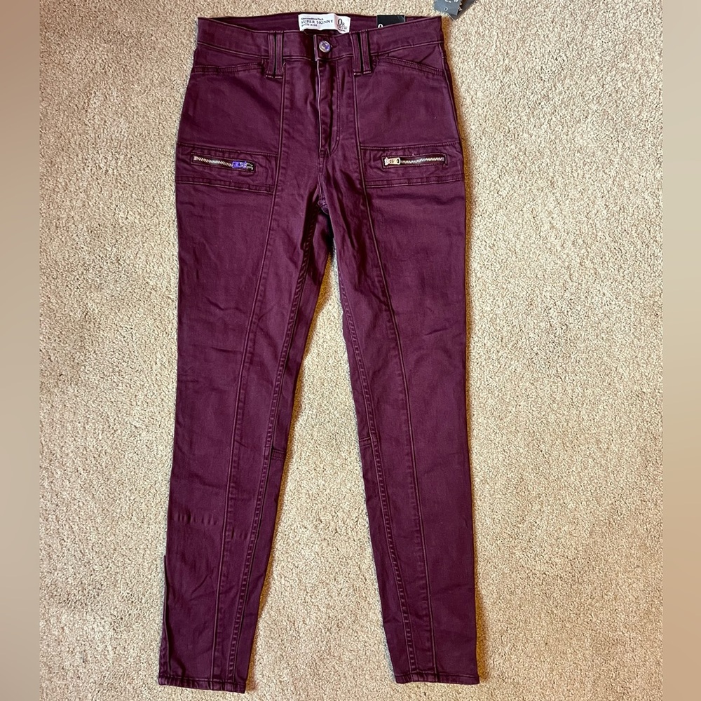 Abercrombie & Fitch Super Skinny High Rise Pants Women’s Size 0R (W25 L29) - Picture 2 of 6